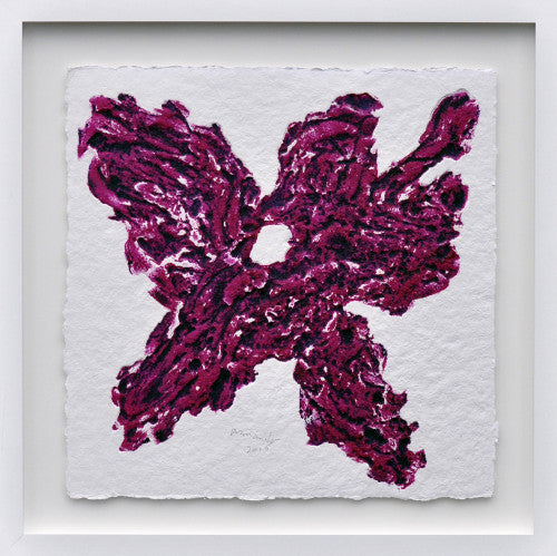 Armando — Blume II, violett, materie-ets met carborundum