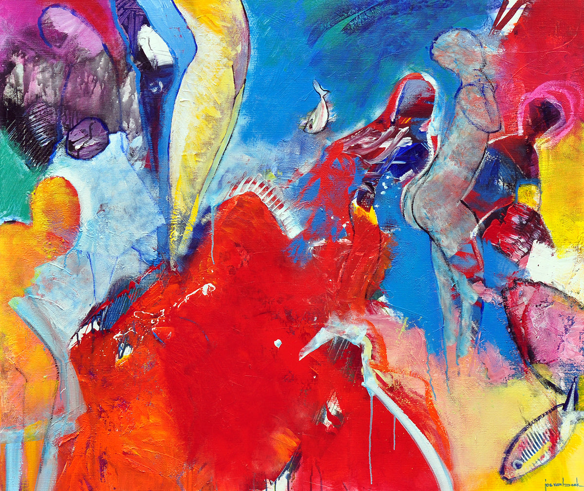 Jos van Beek — Alles onder controle, acryl op linnen