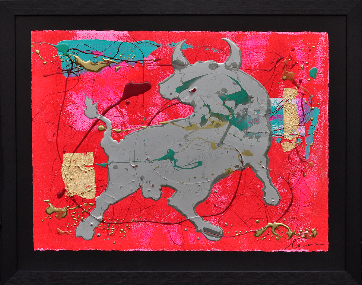 Leon Bosboom — Toro Vuelta, acryl/epoxy op papier