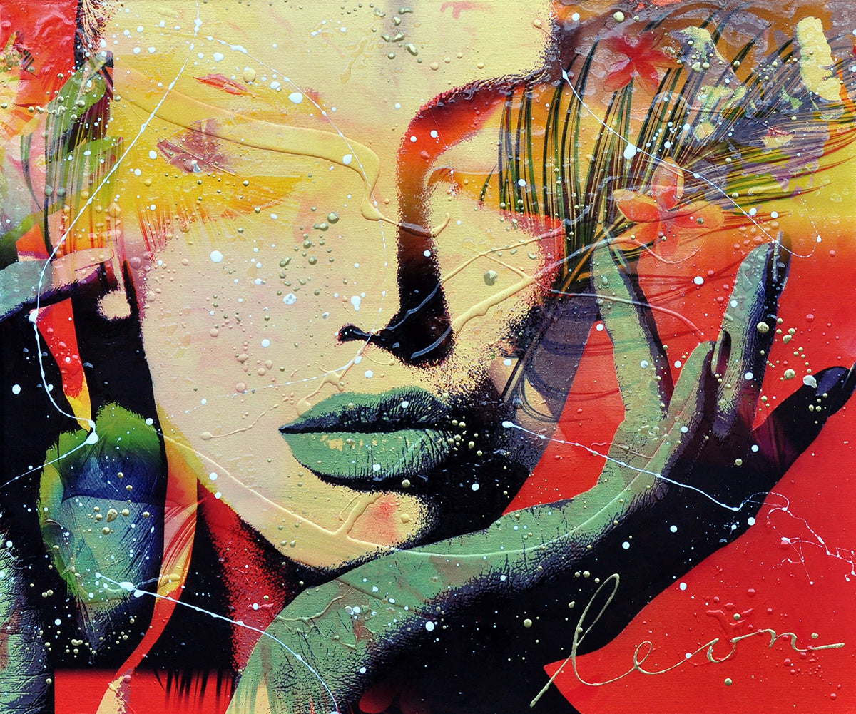 Leon Bosboom — Lady Blizz Gold, acryl/epoxy op linnen