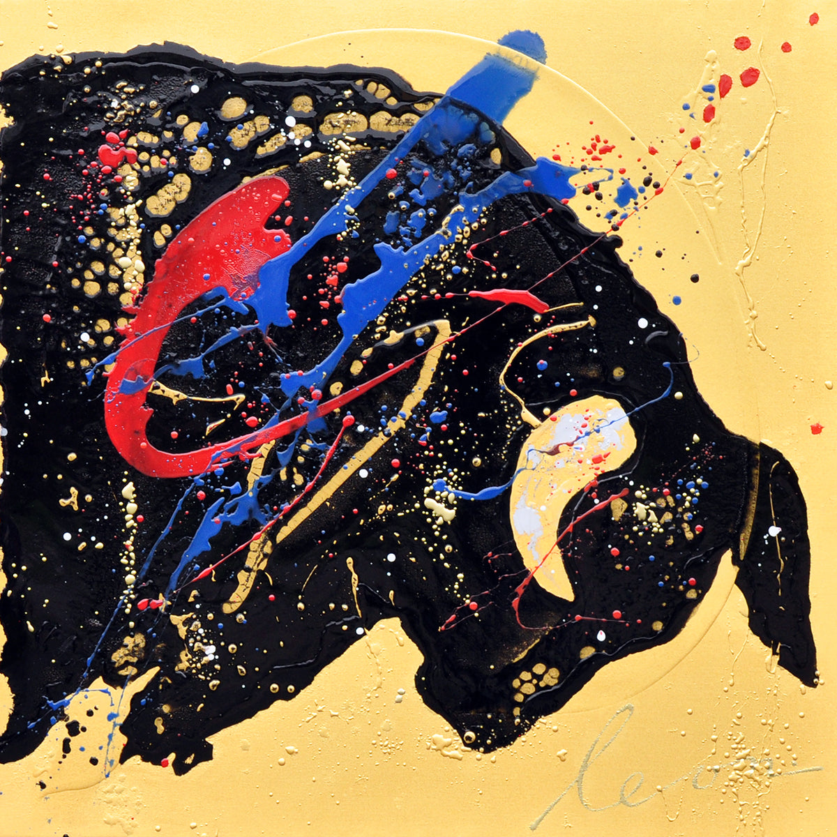Leon Bosboom — Toro Gold, acryl/epoxy op linnen