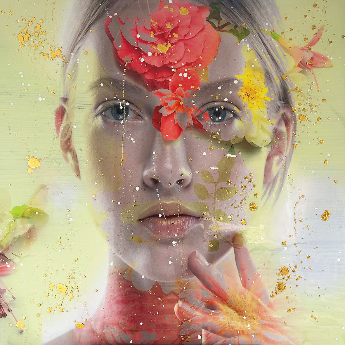 Leon Bosboom — Lady Flower 2, mixed media op dibond