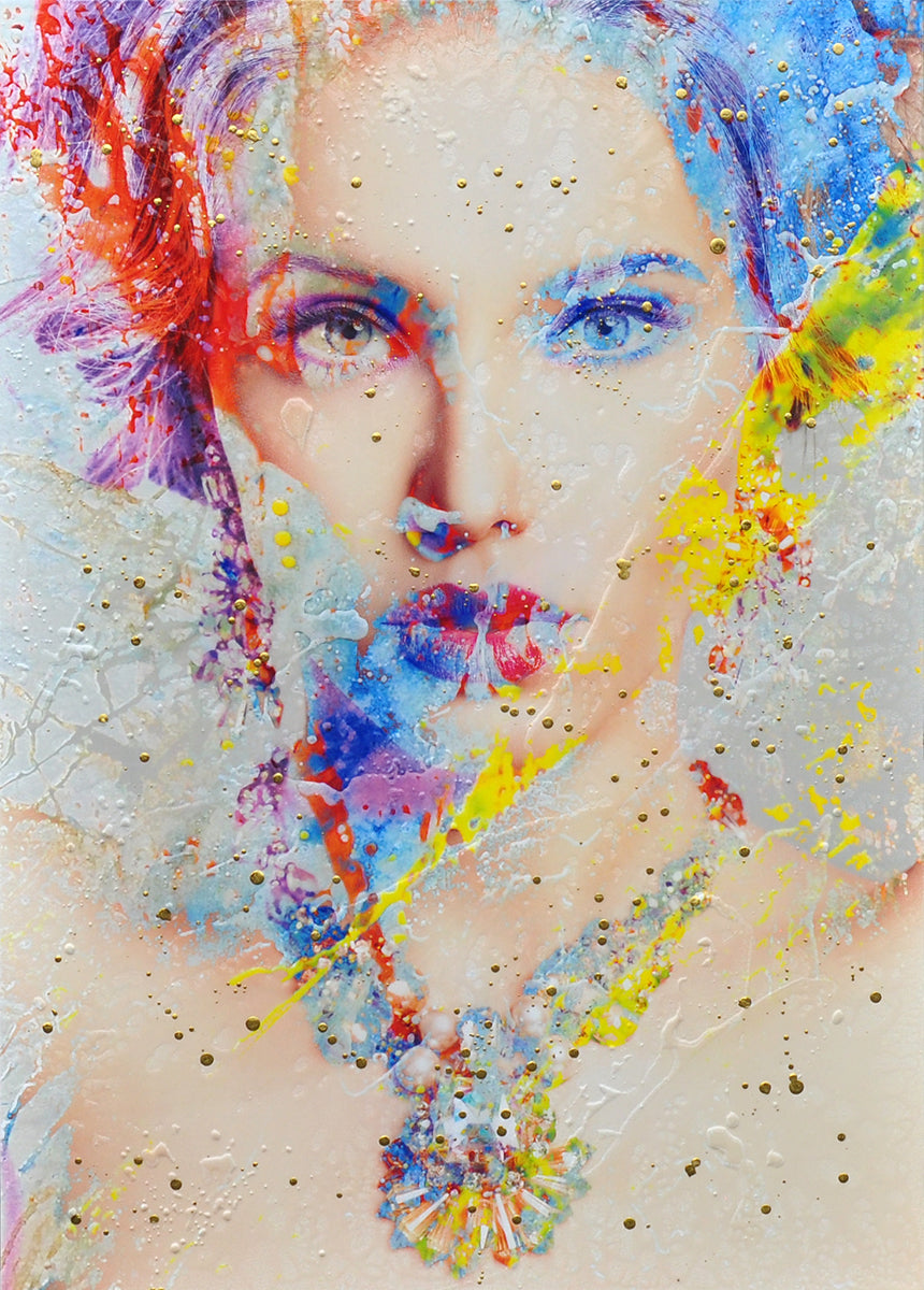 Leon Bosboom — Girl in Colors, acryl/epoxy op linnen