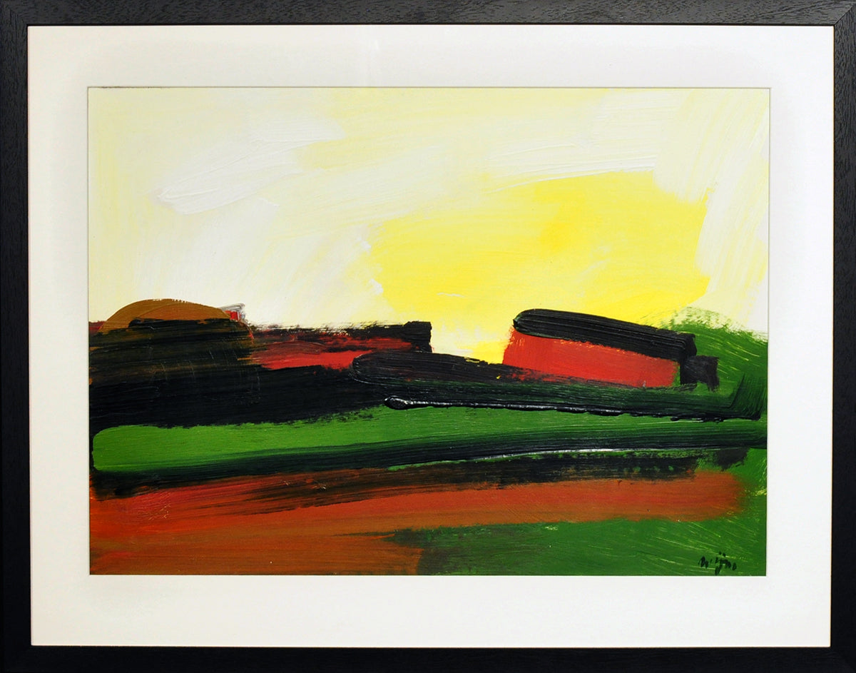 Wijm Bos — Schapenverblijf, acryl op papier