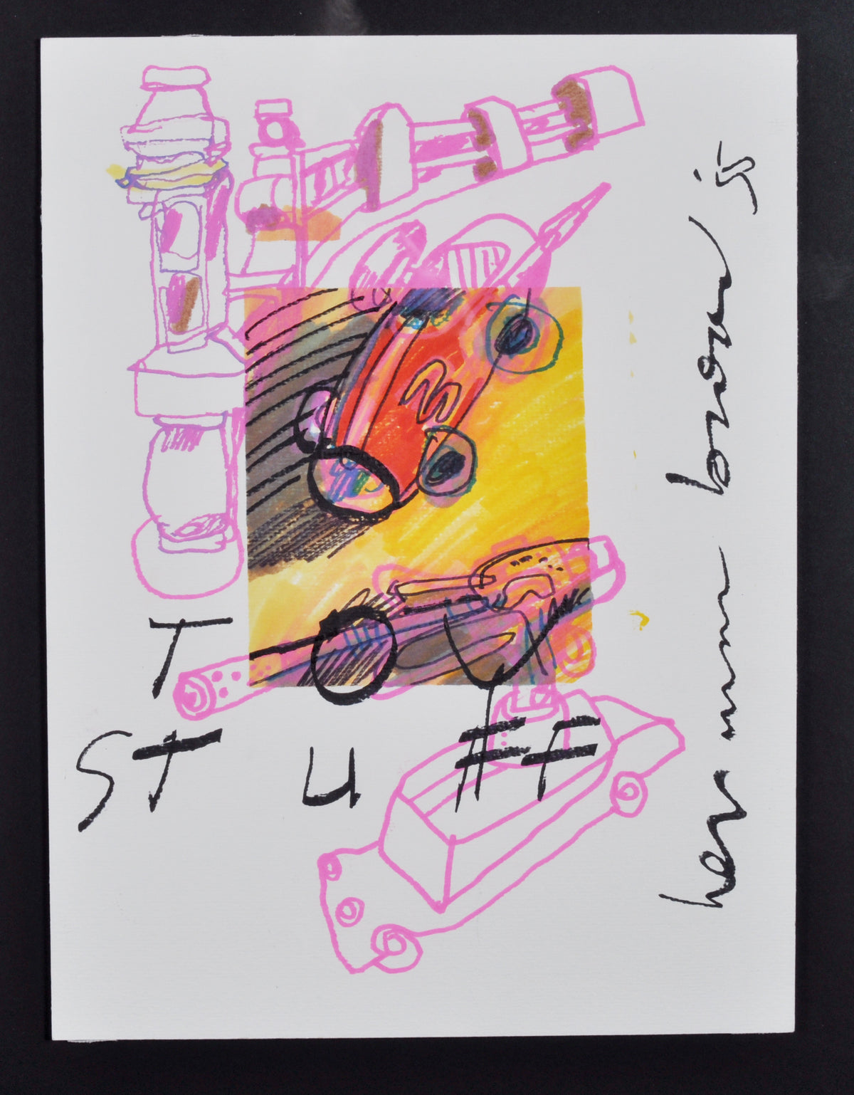Herman Brood — To stuff, tekening (ingelijst)