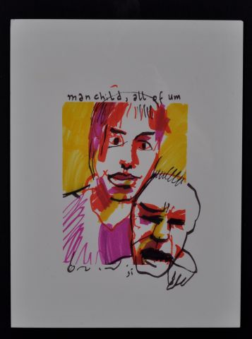 Herman Brood — Manchild (ingelijst), tekening
