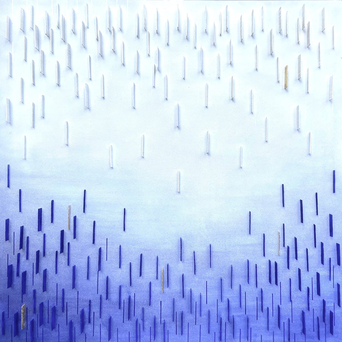 Charlotte Burgmans — Rain II, mixed media in uv plexiglas cover