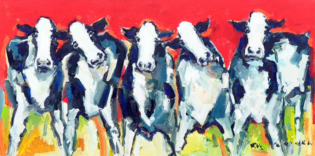 Frits van Eeden — Cows, acryl op linnen