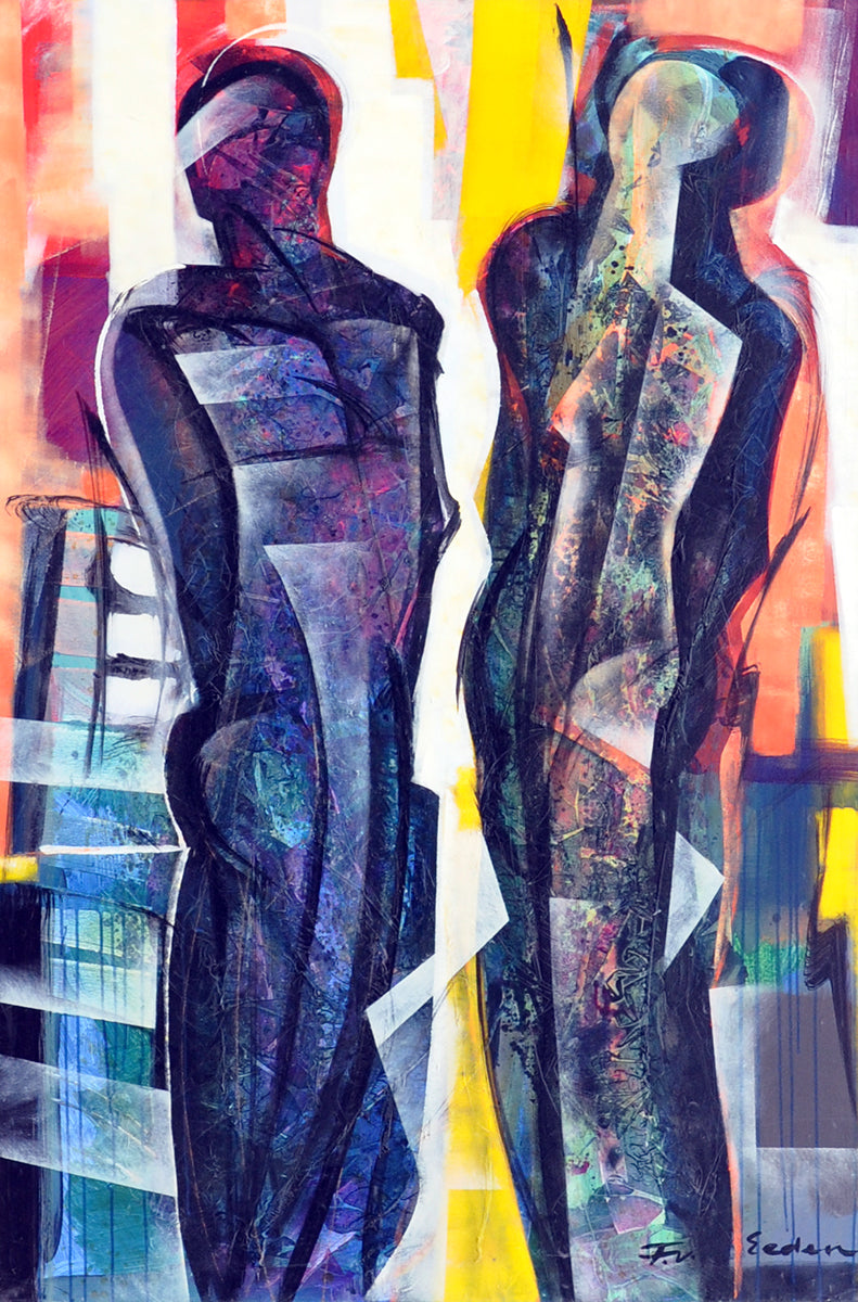 Frits van Eeden — Faces, acryl op linnen