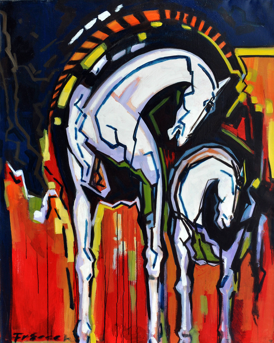 Frits van Eeden — Two horses 3, acryl op linnen