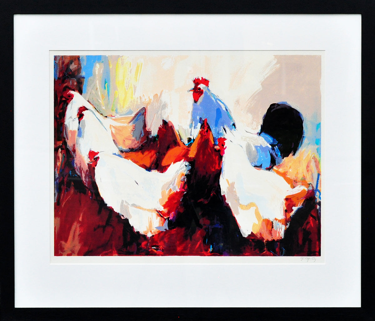 Gerda Elfring — 6 Kippen, zeefdruk