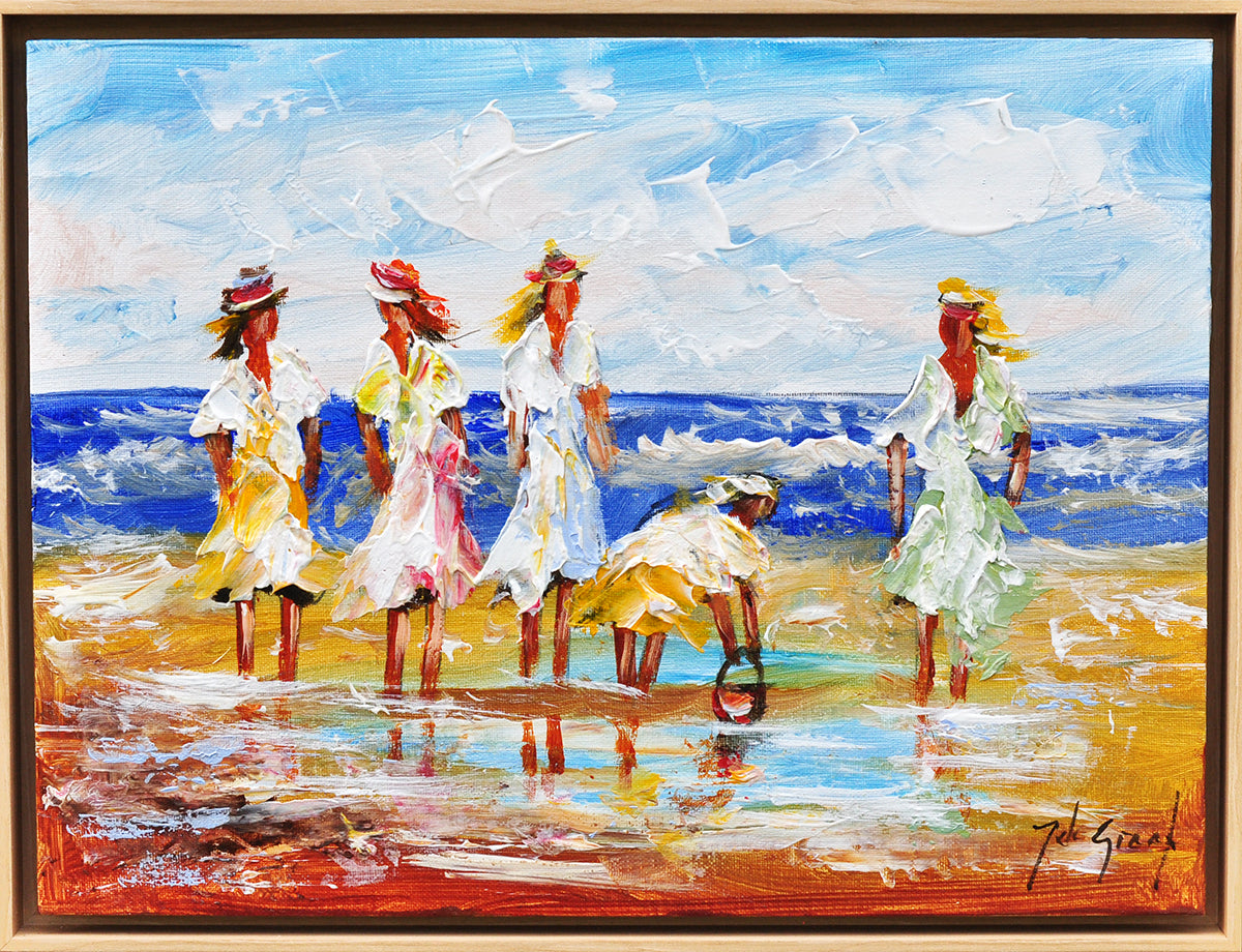 Jochem de Graaf — Zomer aan de kust, olieverf op paneel