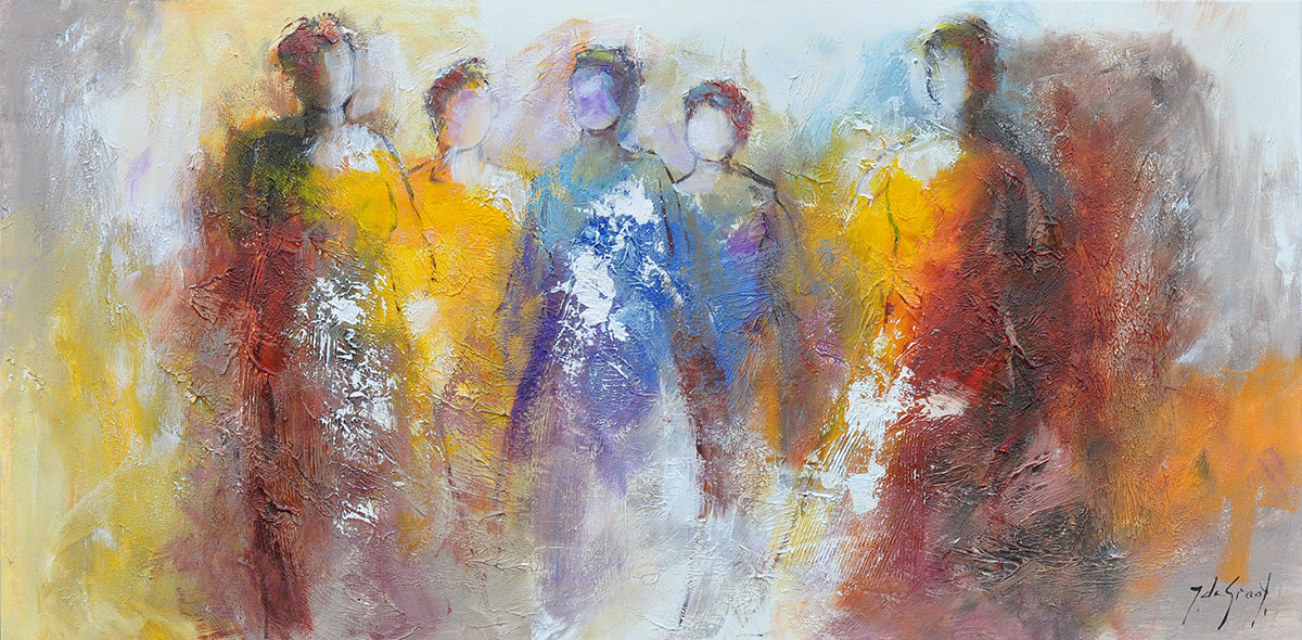 Jochem de Graaf — 5 women, olieverf op linnen