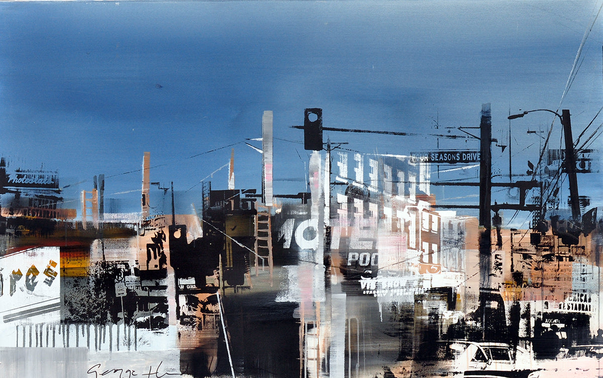 George Heidweiller — Mexican restaurant, acryl op linnen