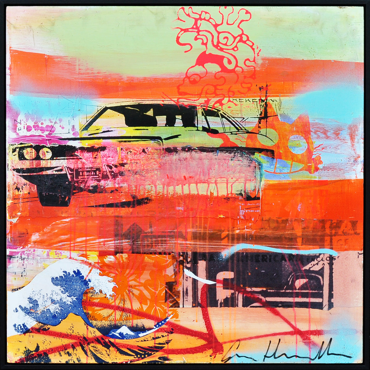 George Heidweiller — Fast Car, origineel op paneel
