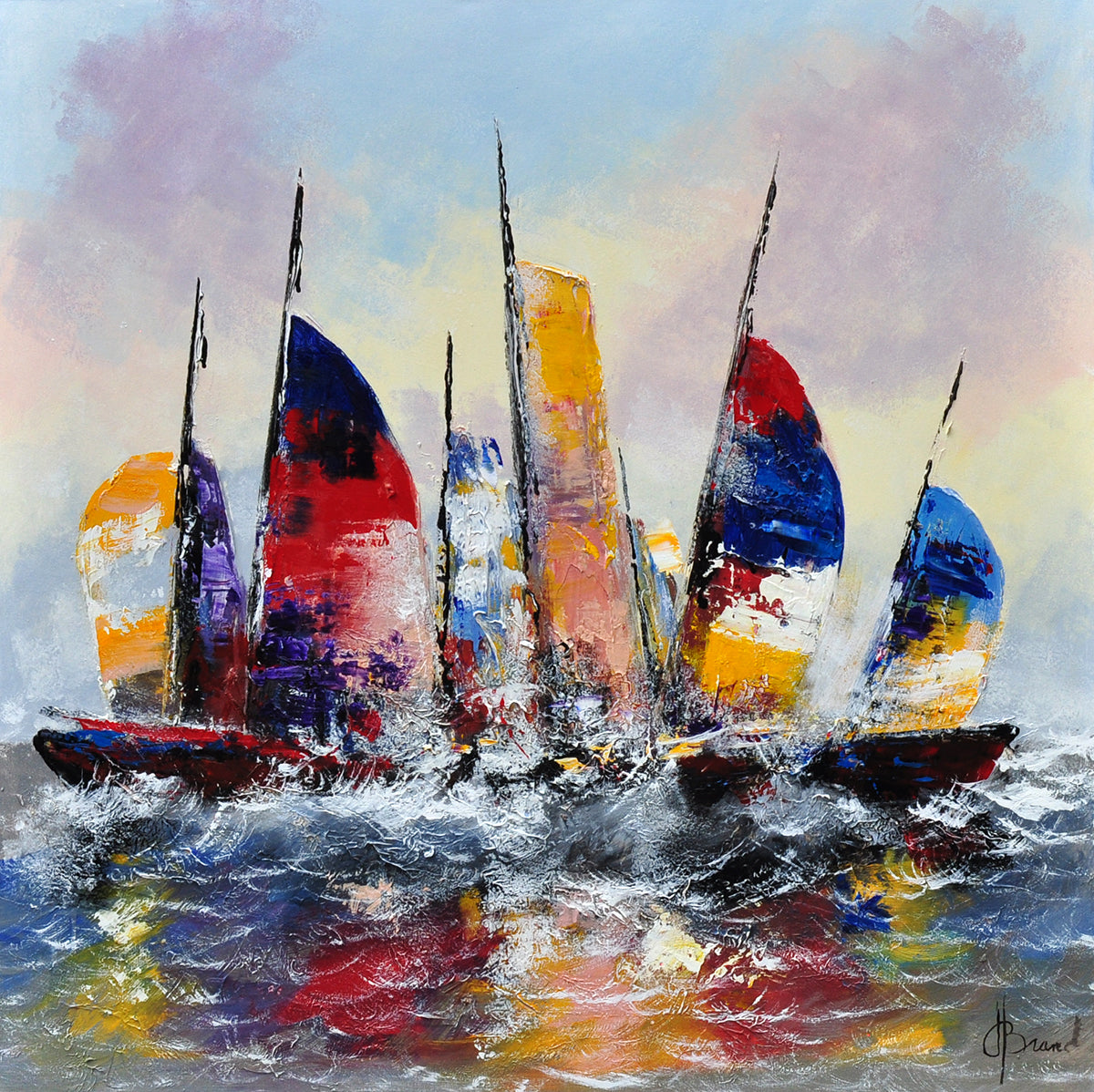 Henry Brand — Voor de wind, olieverf op linnen