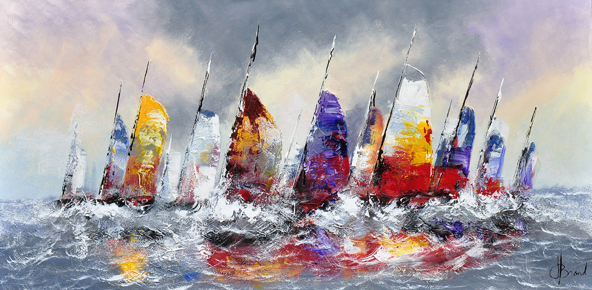 Henry Brand — Wind in de zeilen, olieverf op linnen