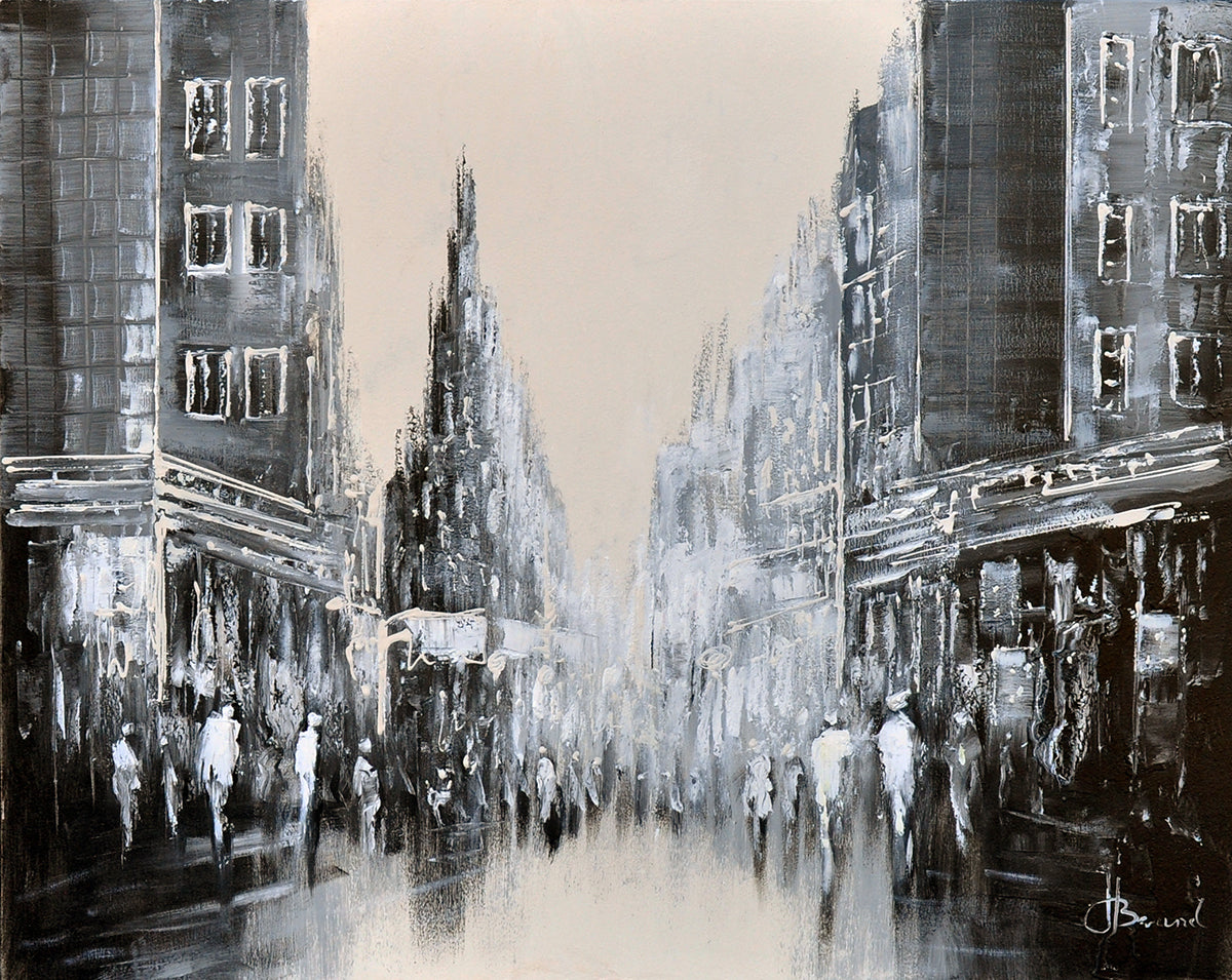 Henry Brand — Black and white strip, olieverf op linnen