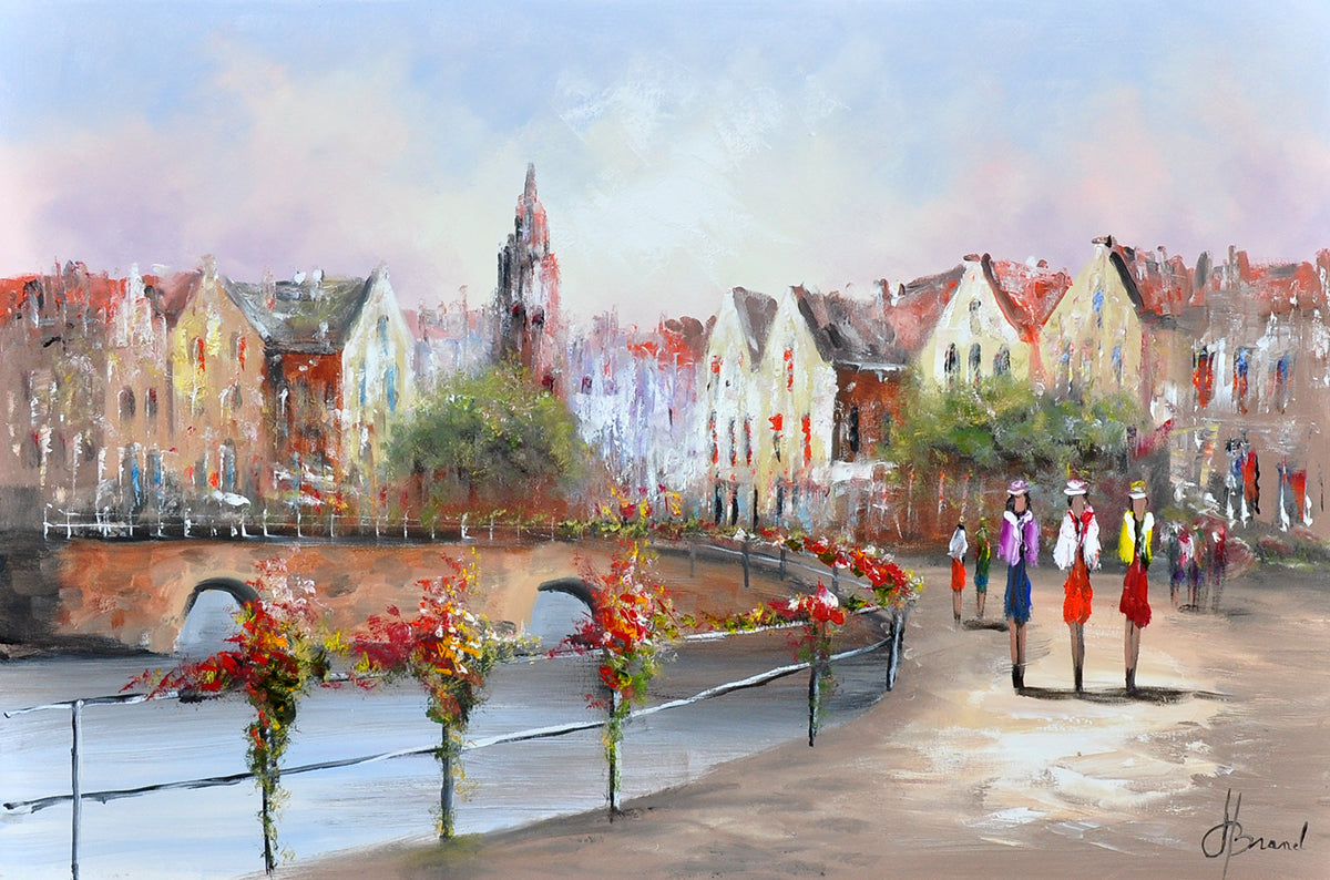 Henry Brand — Stedelijk leven, olieverf op linnen