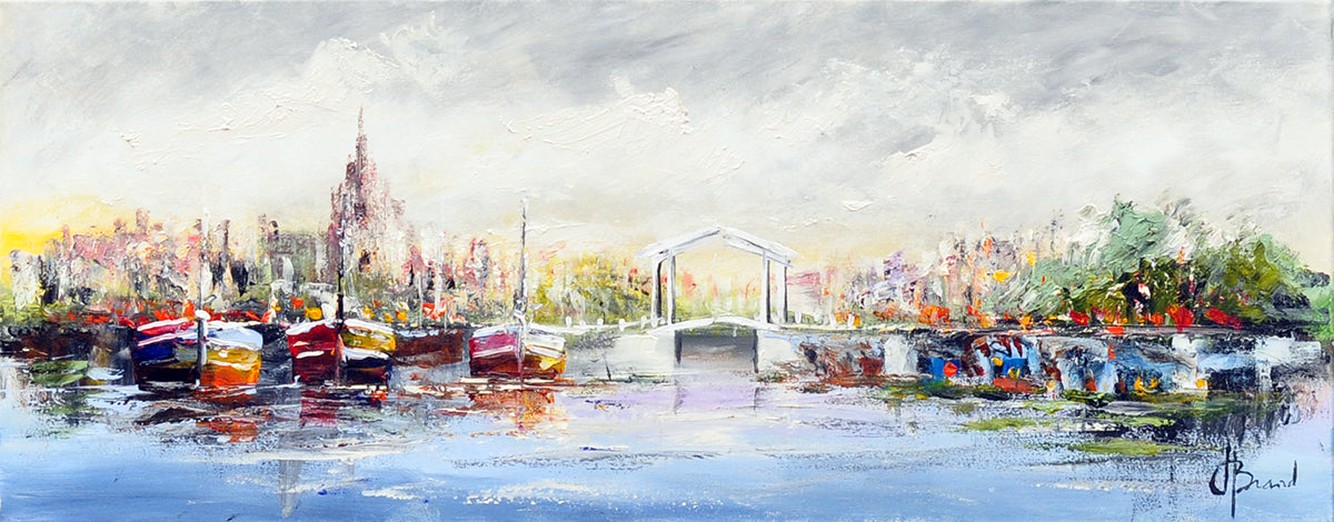 Henry Brand — Boten in het morgenlicht, olieverf op linnen