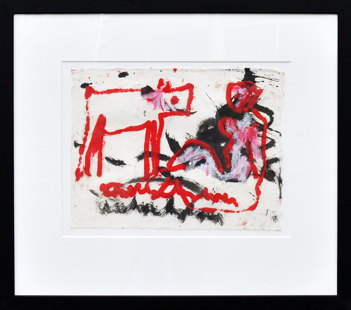 Anton Heyboer — Hond met vrouw, gouache