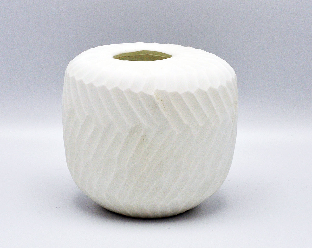 O4HOME — Wit gesneden vaasje, glas