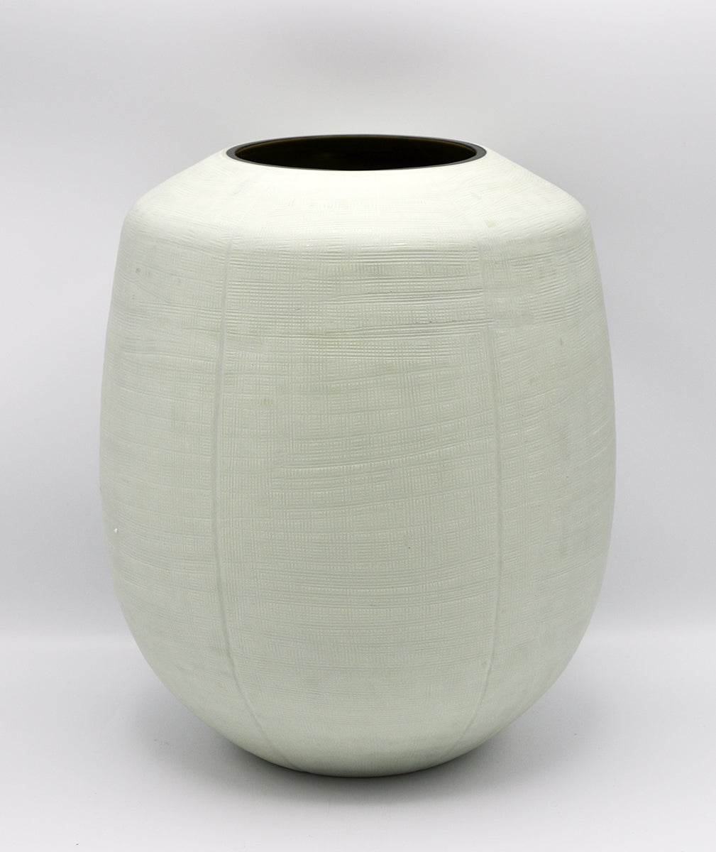 O4HOME — Vaas met uitsnede, rook/llicht groen (L), glas