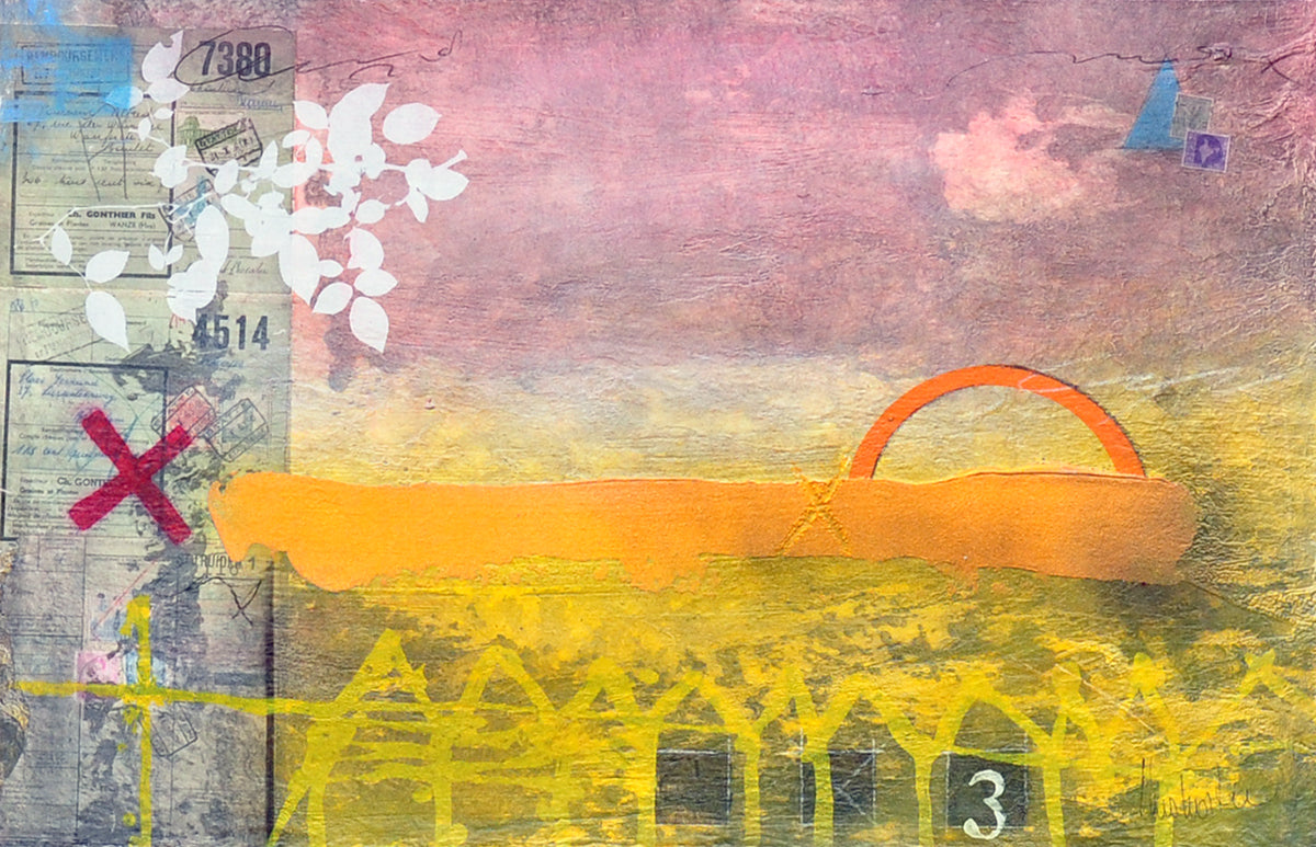 Theo Koster — Traces 8 (op alu frame), zeefdruk