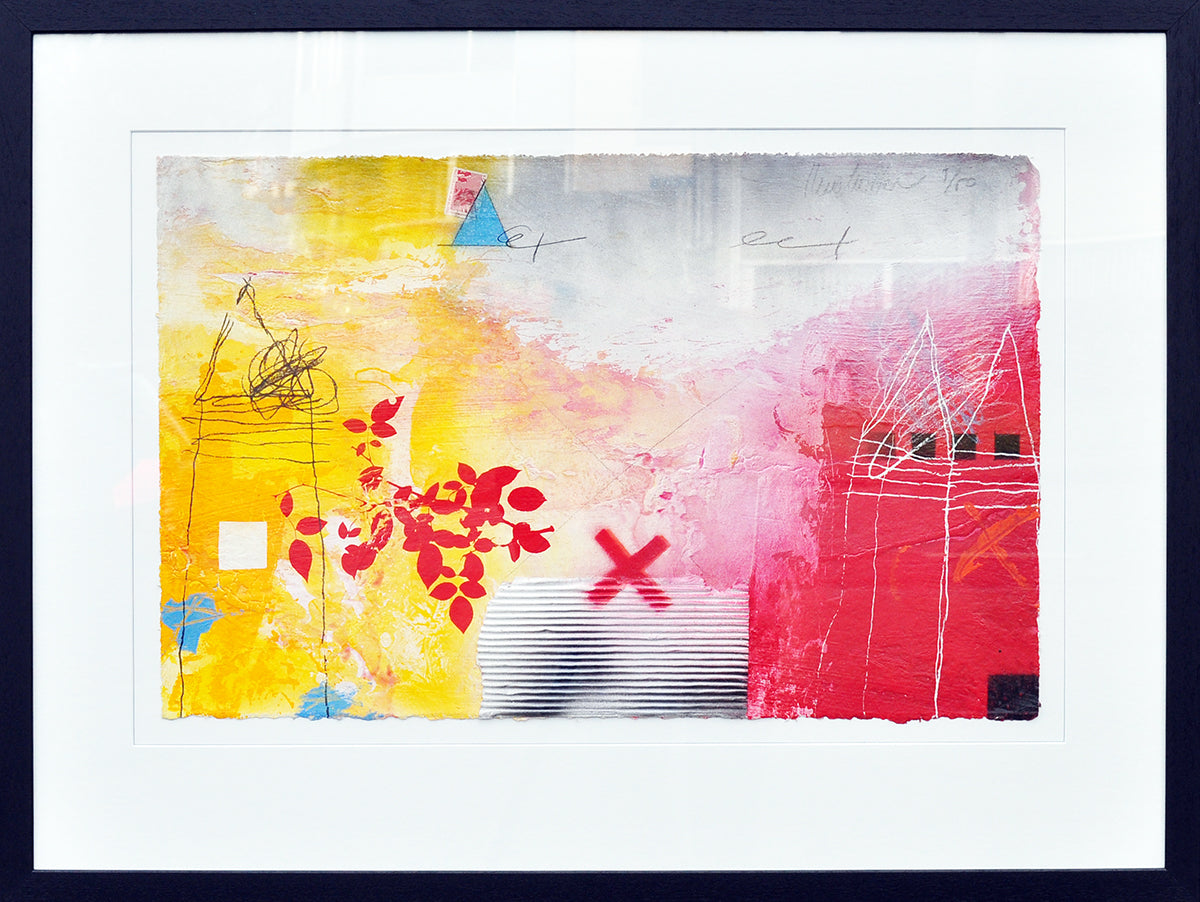Theo Koster — Traces 3 (in zwarte lijst), zeefdruk