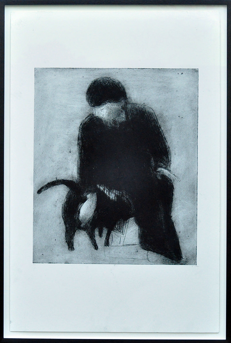 Krin Rinsema — Mijn maatje, droge naald ets (museumglas)