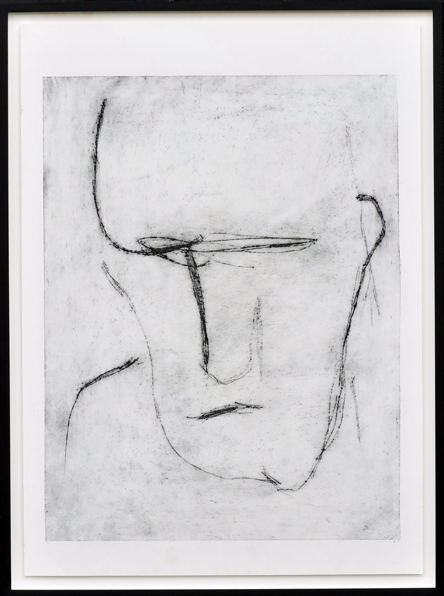 Krin Rinsema — Markante kop, droge naald ets (museumglas)