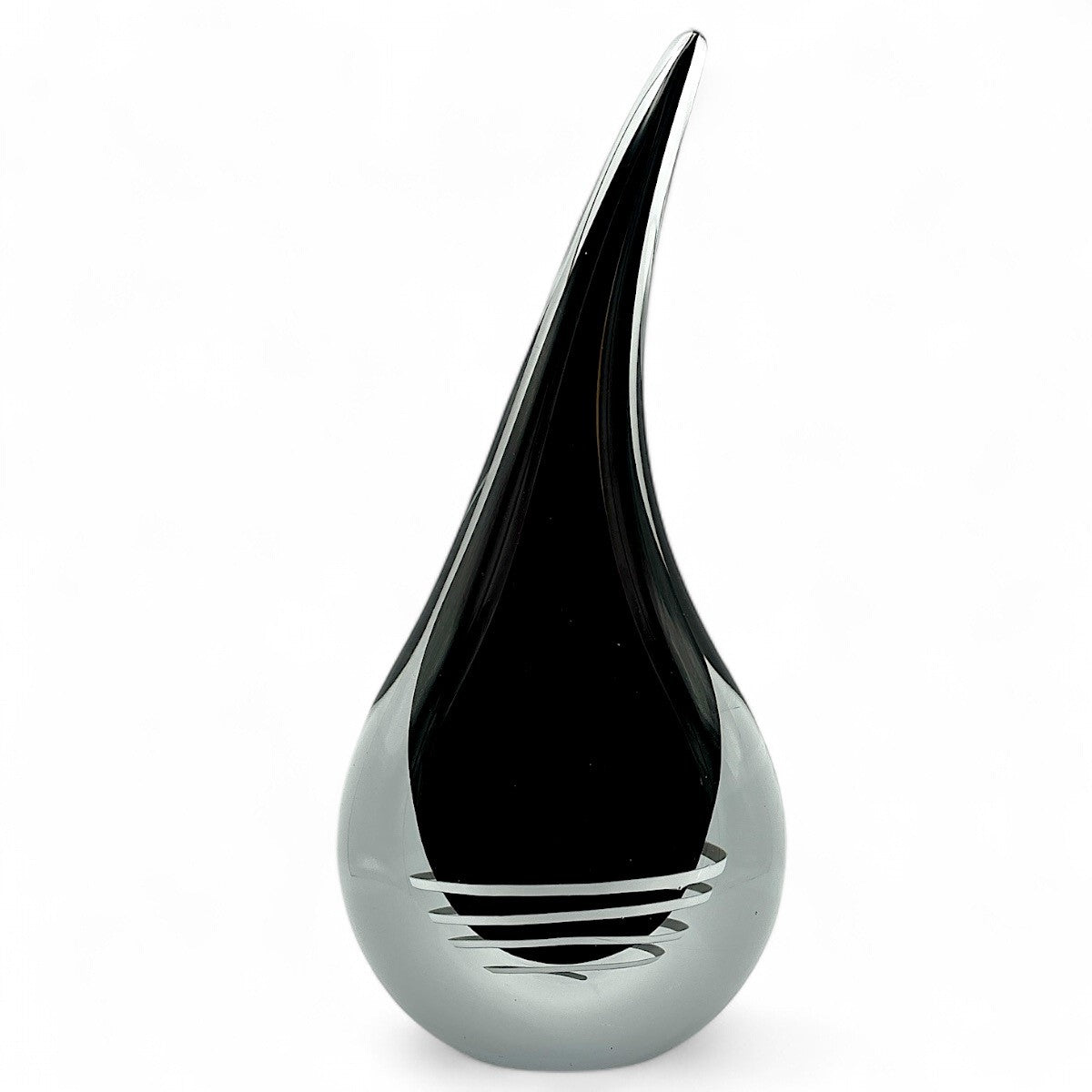 Loranto — Druppel plat XL zwart-witte spiraal, glas