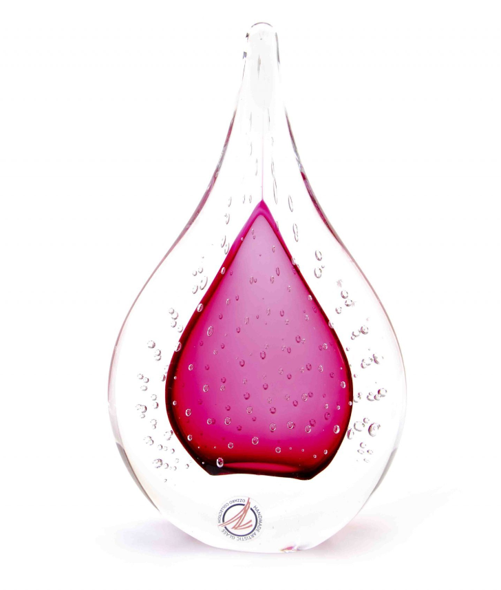 Loranto — Druppel plat klein, rood, glas