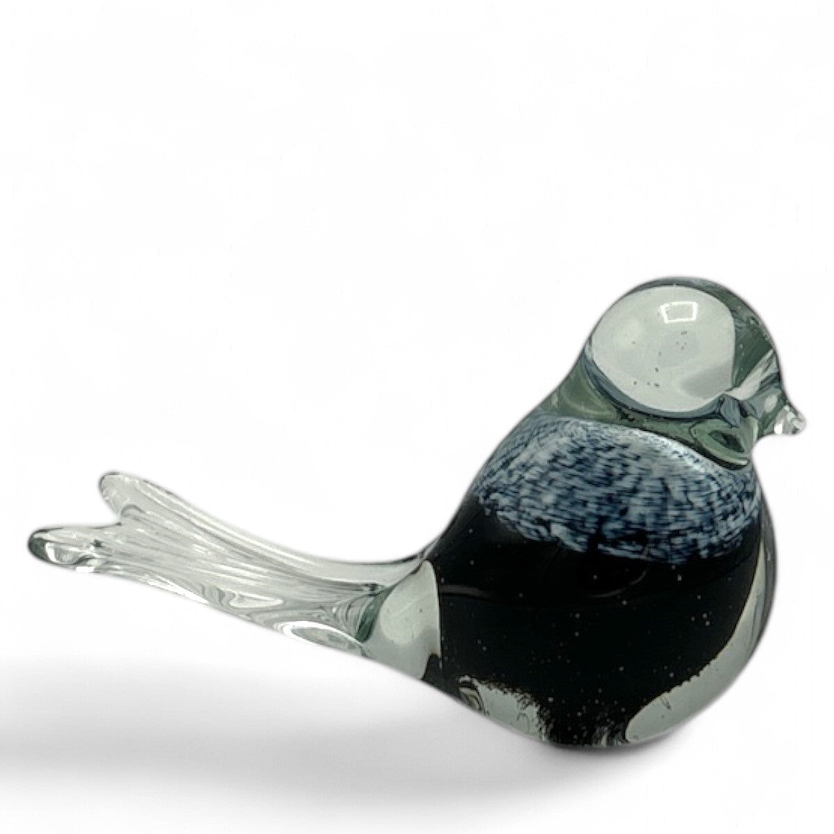 Loranto — Vogel, zwart met witte stippen, glas