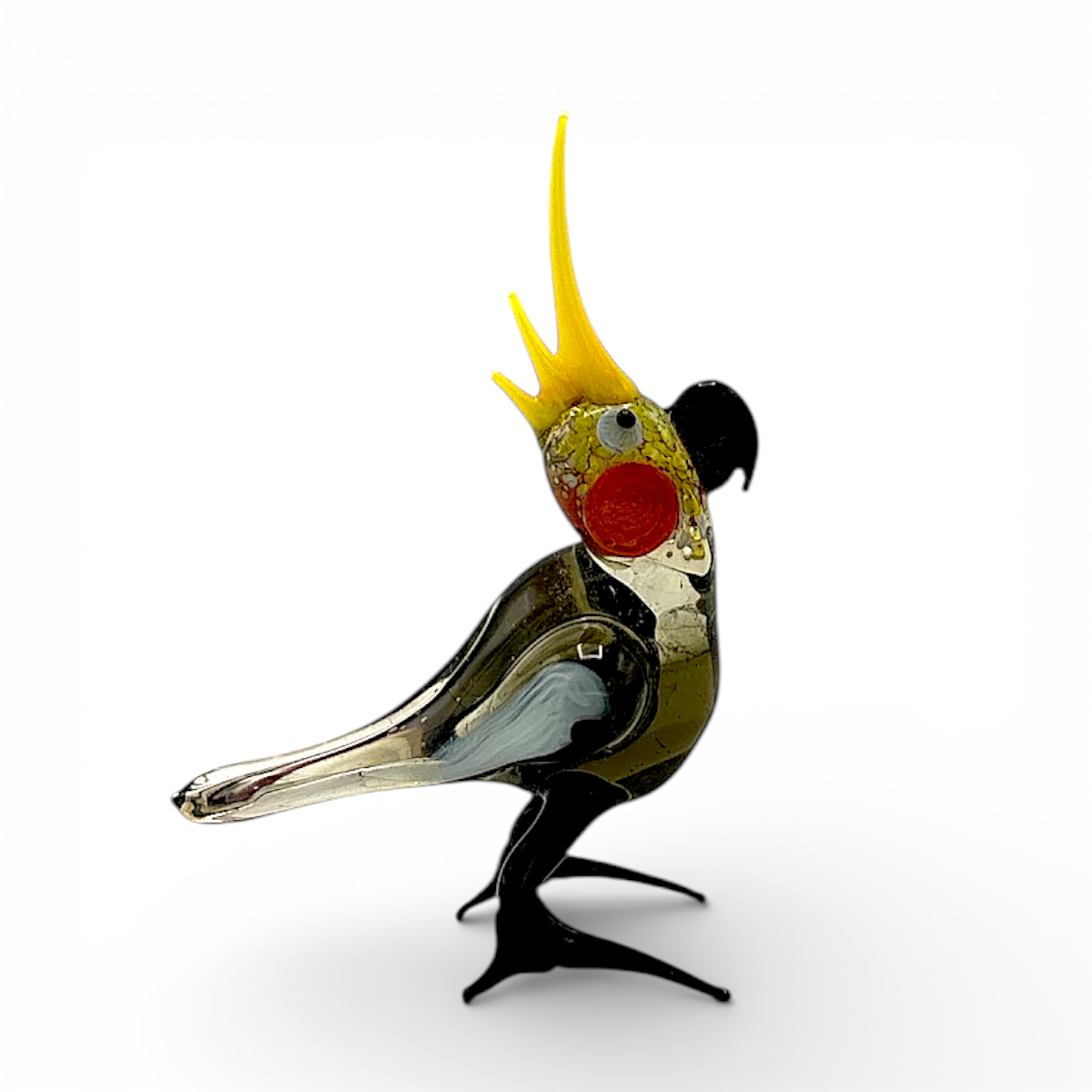 Loranto — Vogel, Valkparkiet zwart, glas
