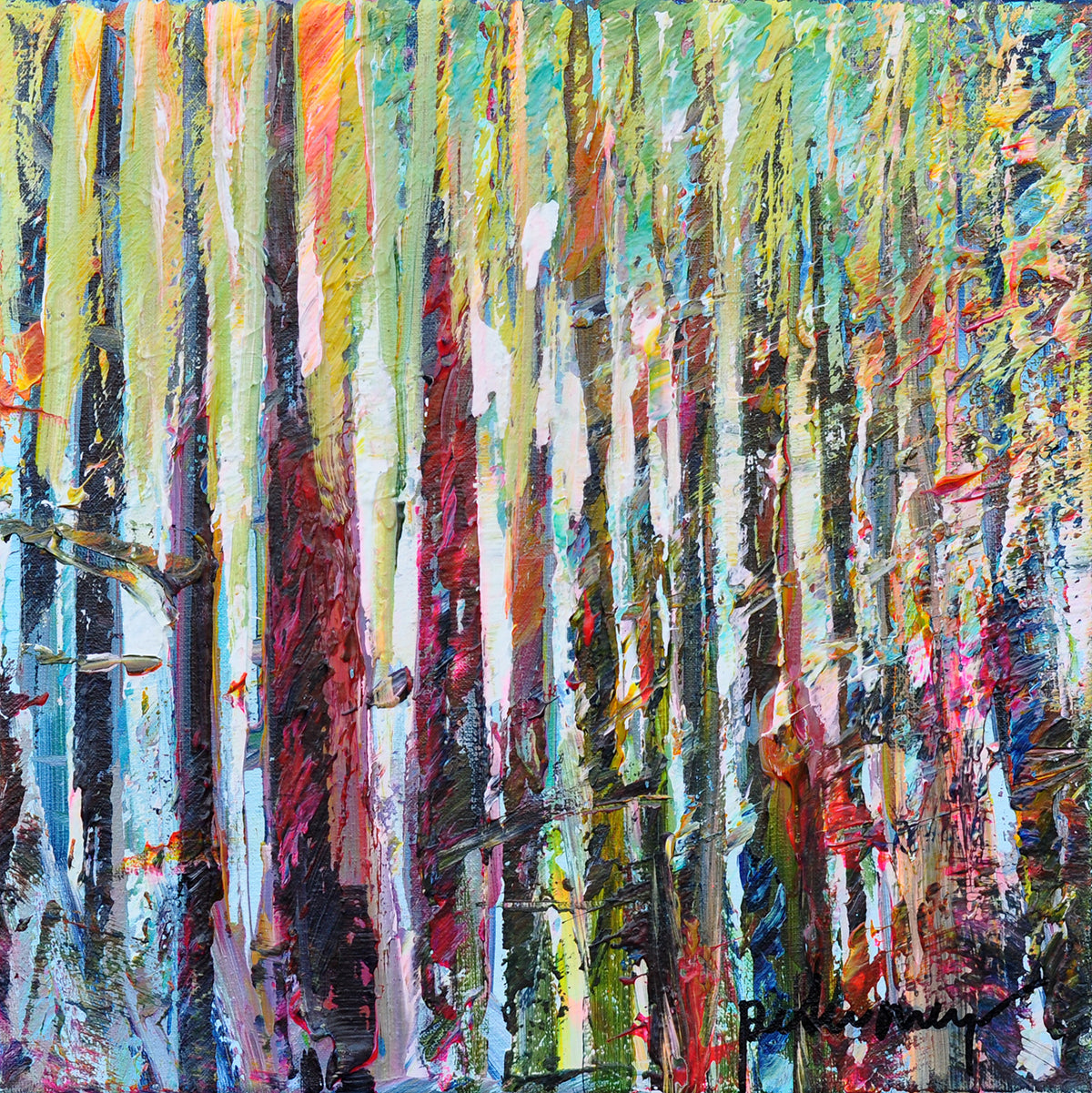 Peter Meijer — Fluisterende bomen, acryl op linnen
