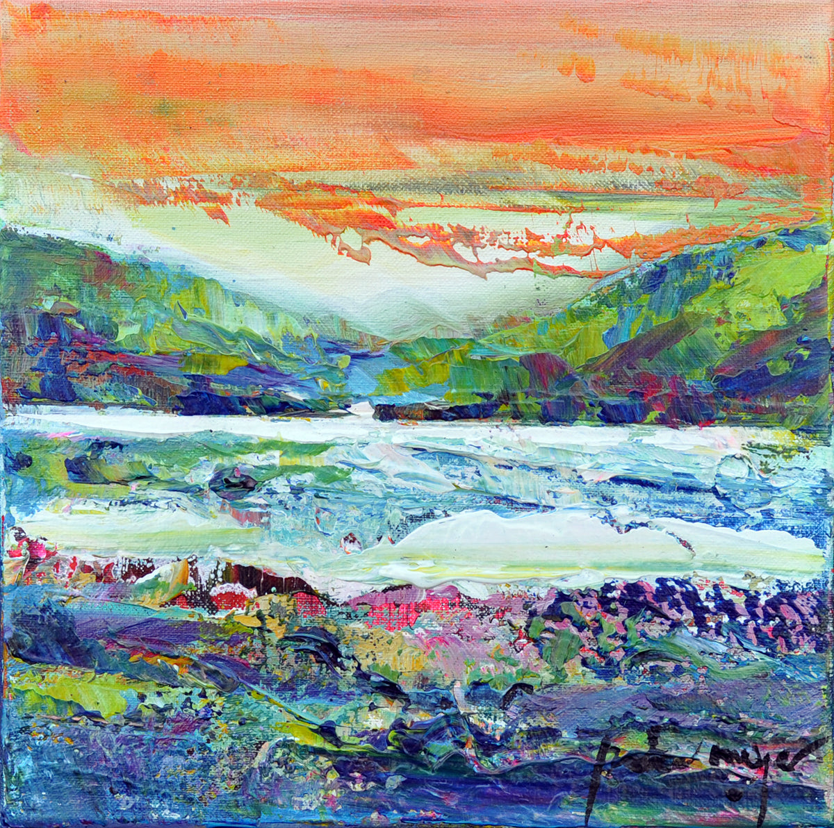 Peter Meijer — Dromerige horizon, acryl op linnen
