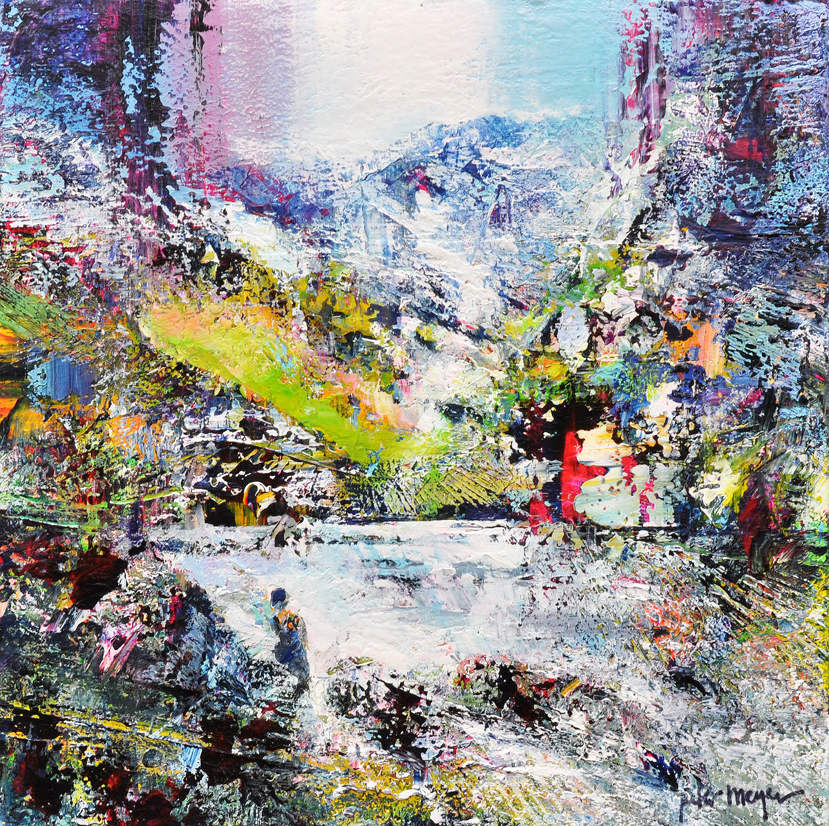 Peter Meijer — Landscape tapestry of color, acryl op linnen