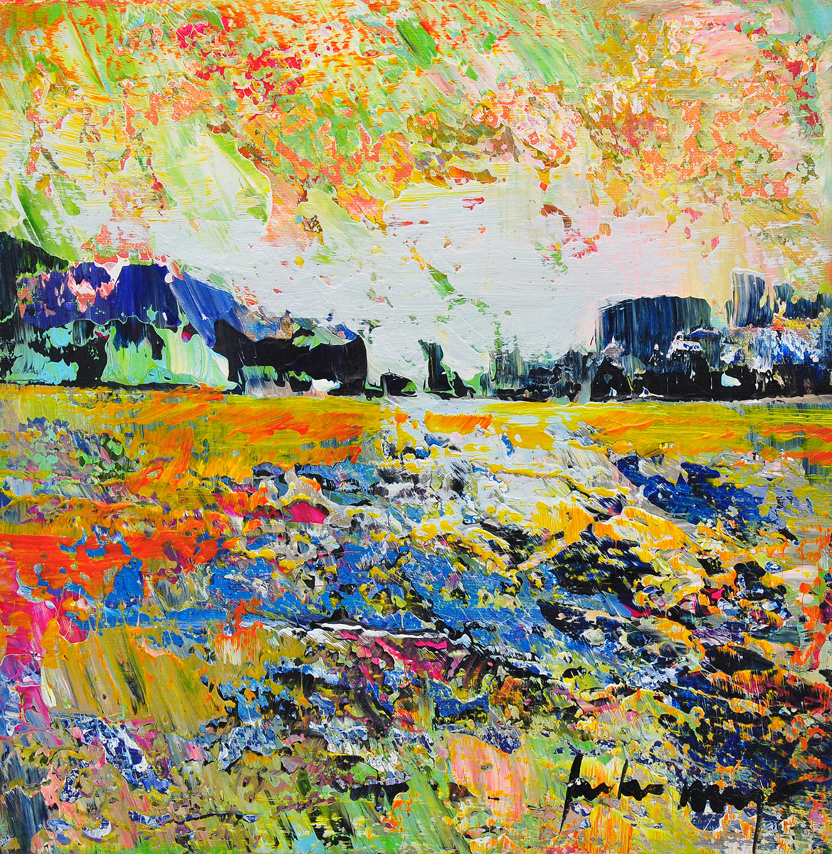 Peter Meijer — Coastline near Bergen, acryl op linnen