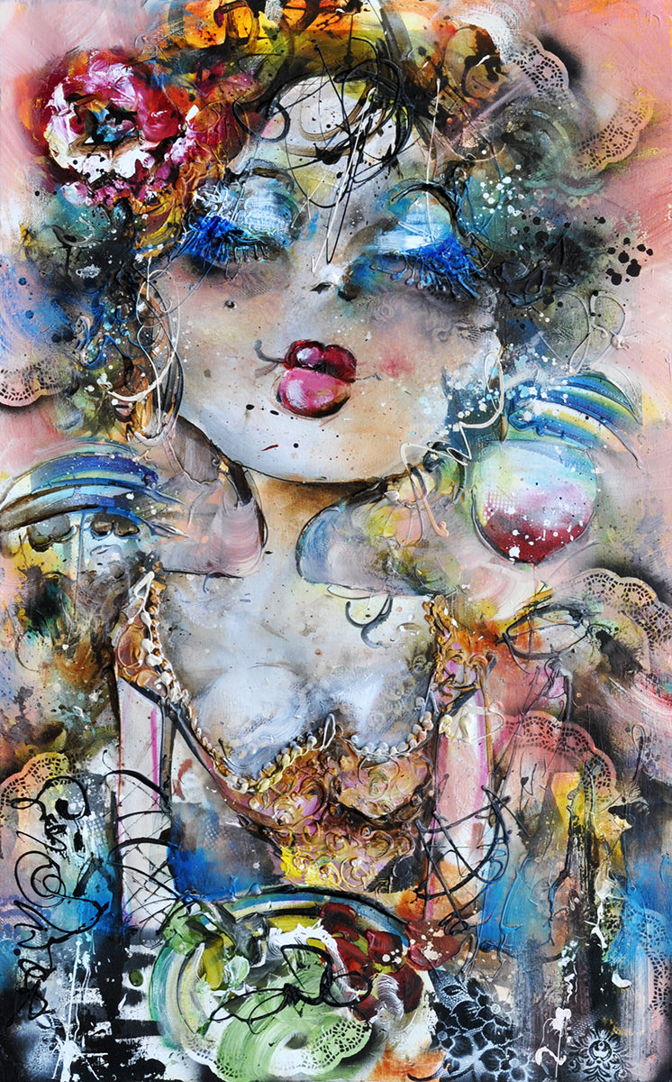 Guy Olivier — La Spiaggia, mixed media