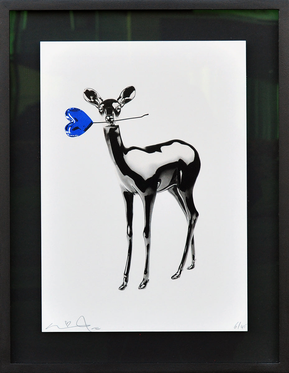 Paco Raphael — Oh Deer (blue), vierlaagse zeefdruk