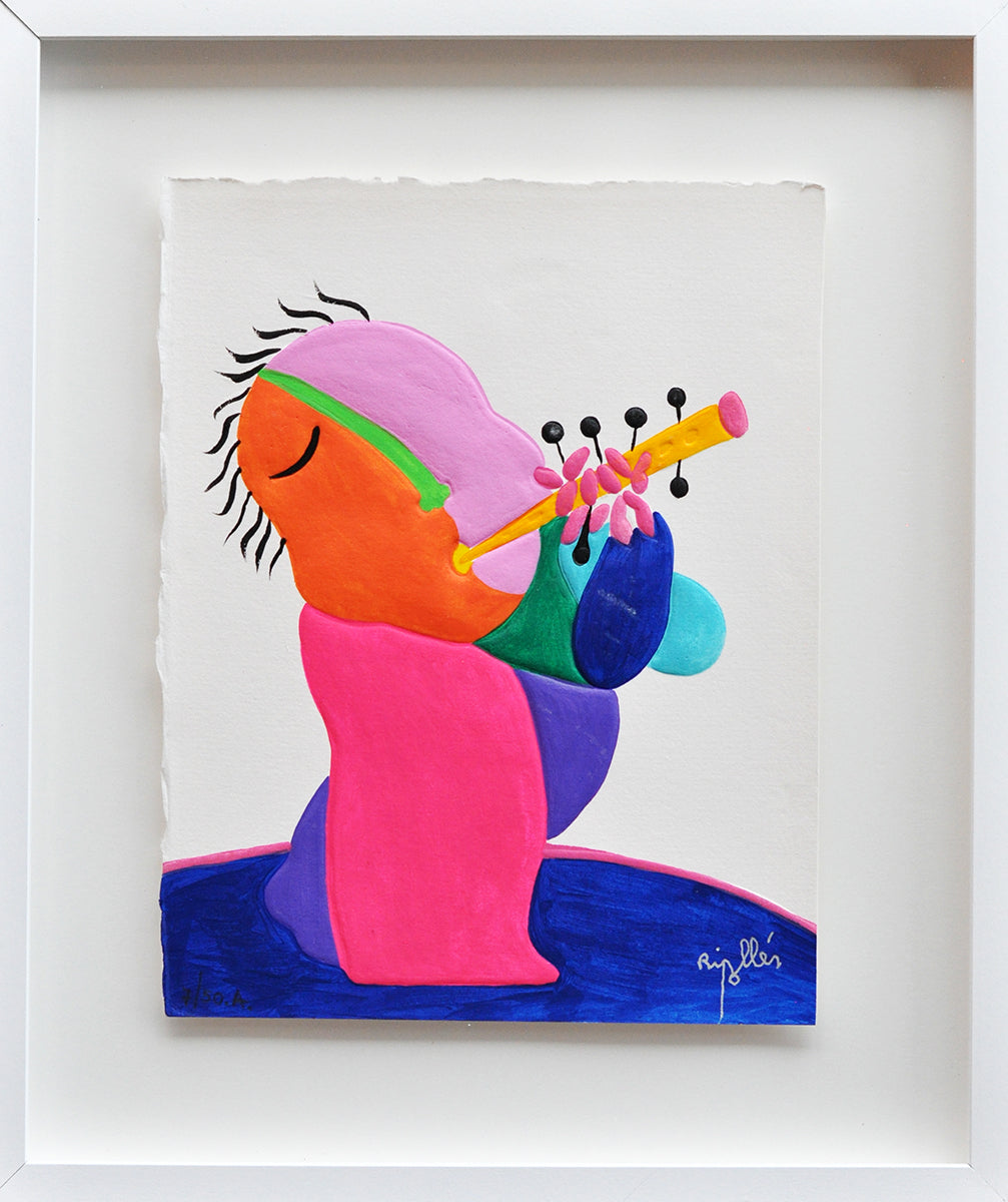 Juan Ripolles — Flautista chico, materie ets (in museumglas)