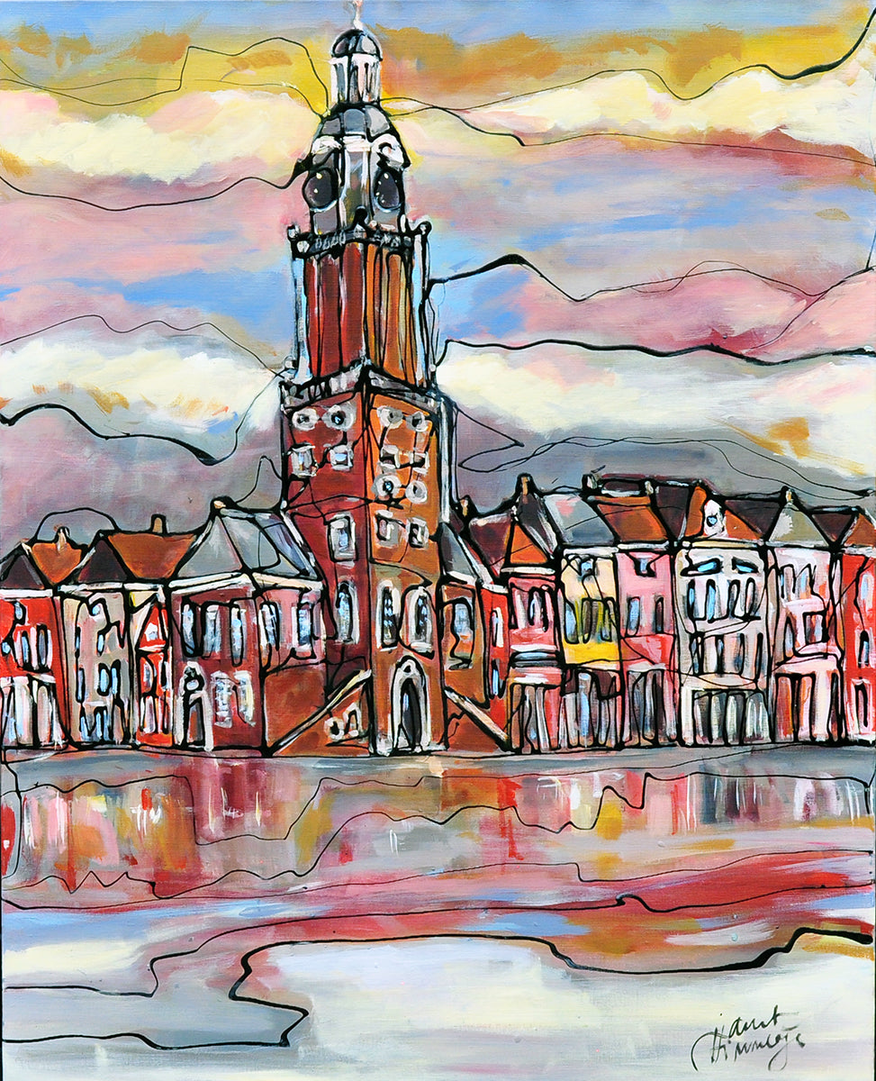 Janet Timmerije — In de wolken, acryl op linnen