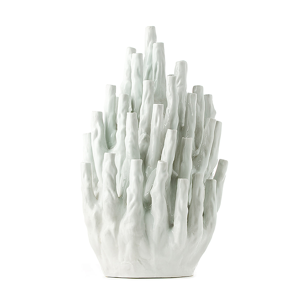 Norman Trapman — Koraal vaas, 50 tulpen, porselein