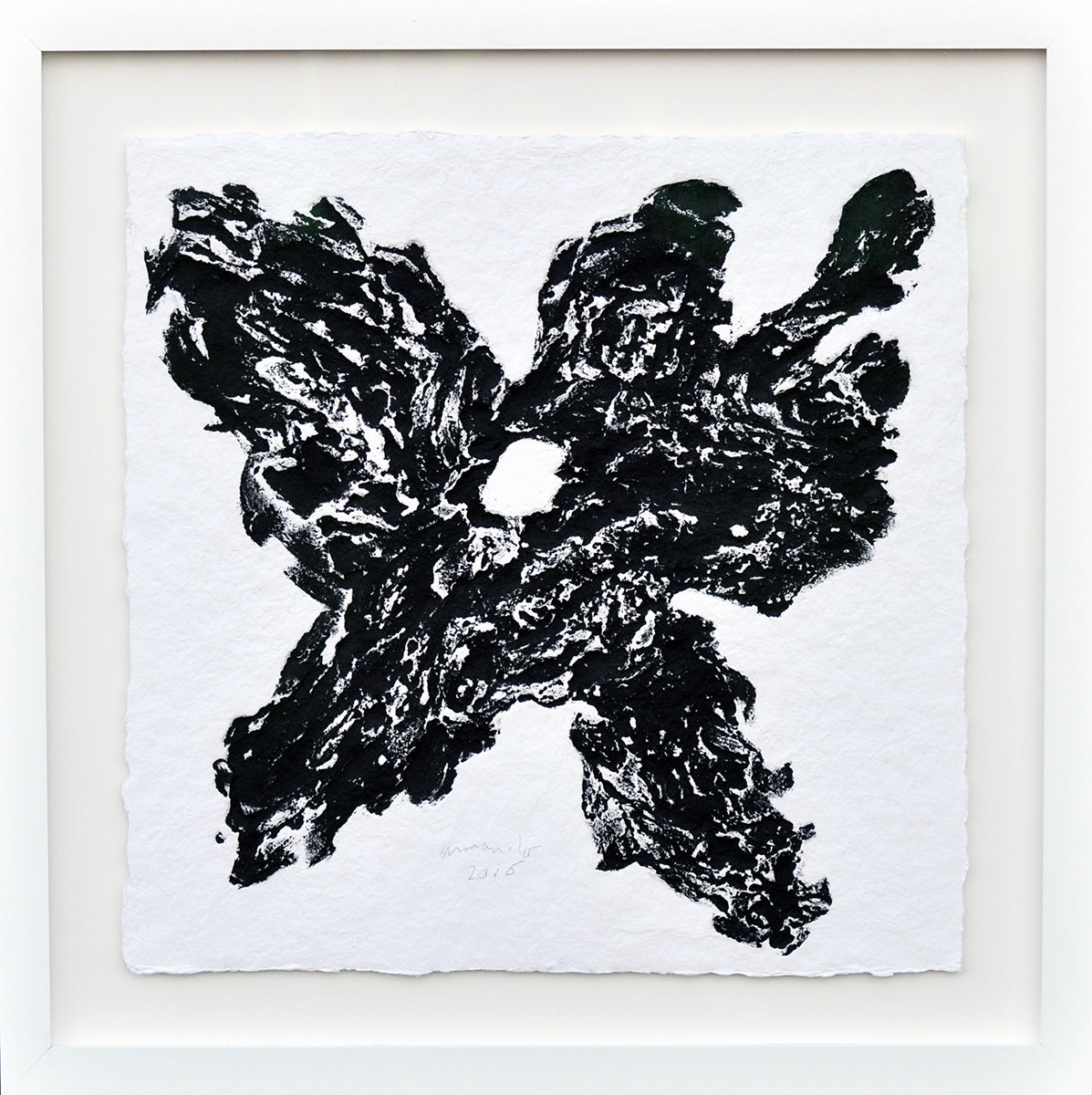 Armando — Blume I, schwarz, materie-ets met carborundum
