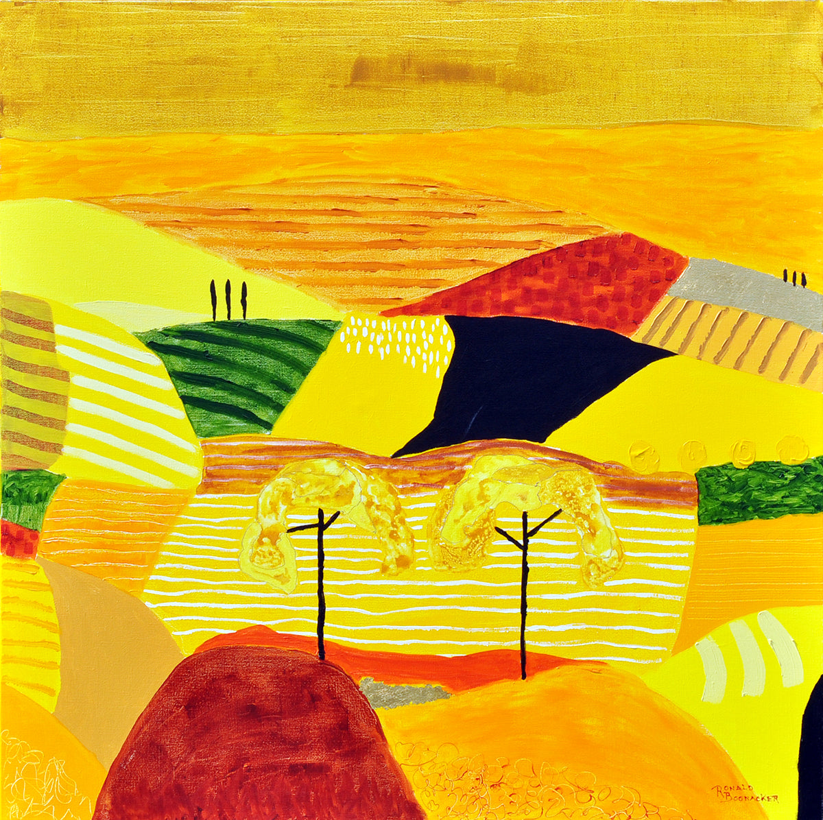 Ronald Boonacker — Toskana August 2, acryl op linnen