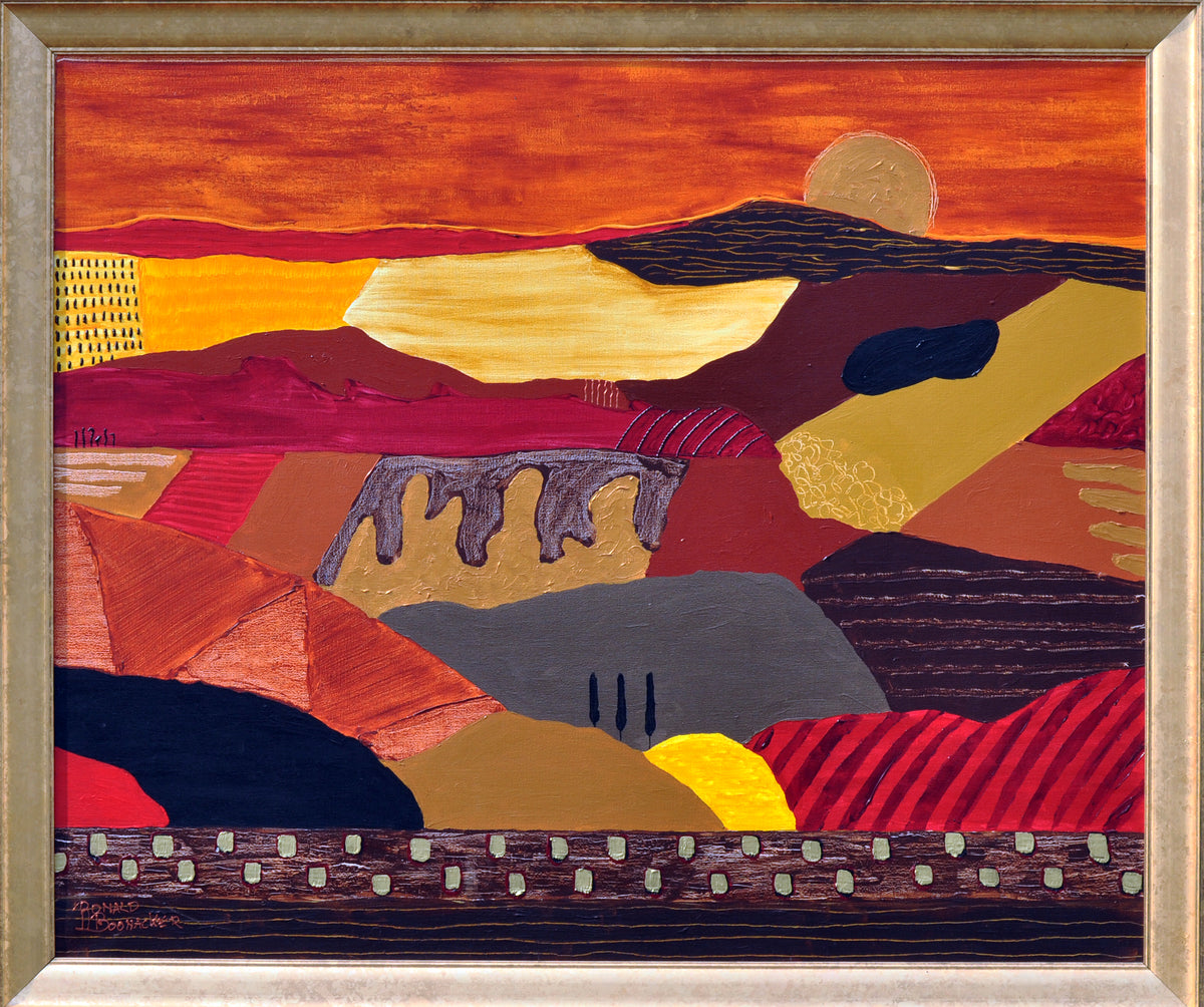 Ronald Boonacker — Italiaans landschap, acryl op linnen