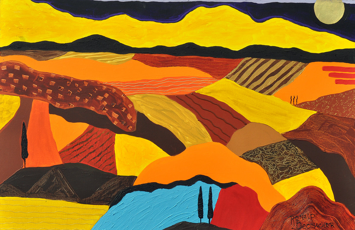 Ronald Boonacker — Landschap Italie 1, acryl op linnen
