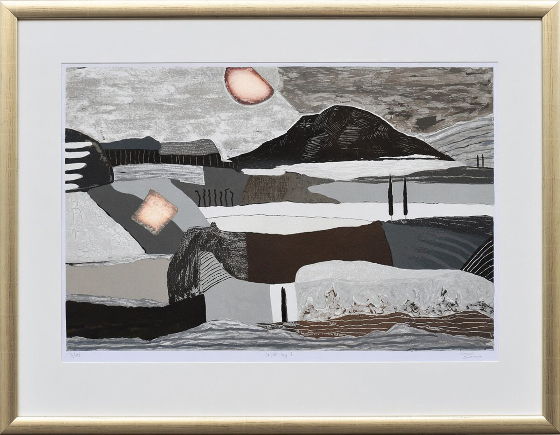 Ronald Boonacker — Night Sky I (champagne lijst), zeefdruk