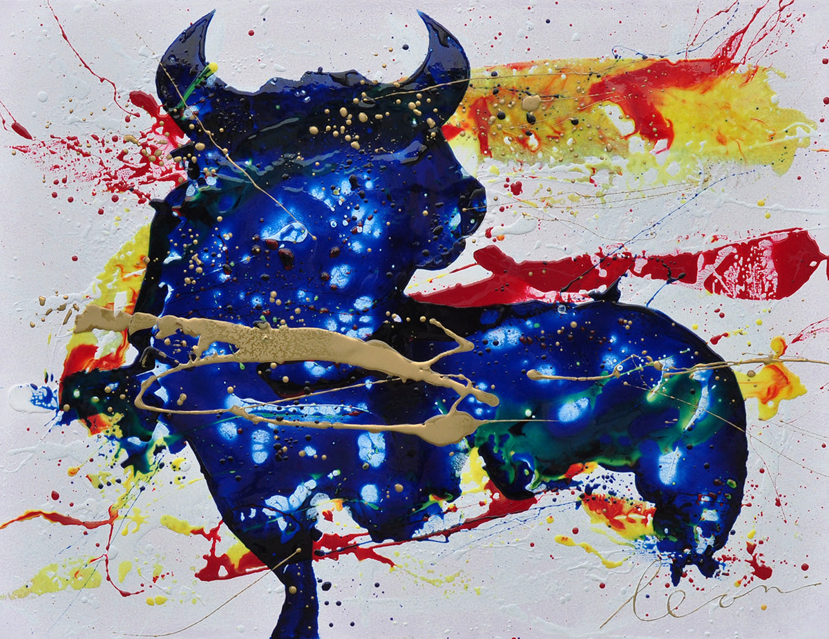 Leon Bosboom — Toro Amarillo Roja, acryl/epoxy op linnen